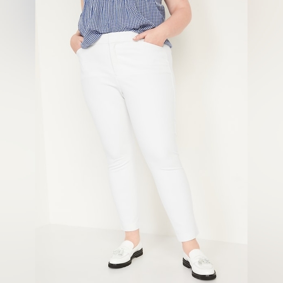 NWT Old Navy White High-Waisted Pixie Skinny Ankle Pants - Picture 2 of 6